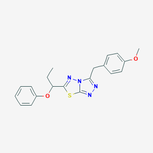 molecular formula C20H20N4O2S B245926 3-(4-Methoxybenzyl)-6-(1-phenoxypropyl)[1,2,4]triazolo[3,4-b][1,3,4]thiadiazole 