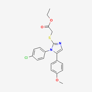B2459266 ethyl 2-((1-(4-chlorophenyl)-5-(4-methoxyphenyl)-1H-imidazol-2-yl)thio)acetate CAS No. 1226456-72-9