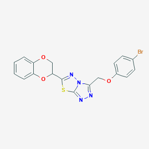 molecular formula C18H13BrN4O3S B245927 4-Bromophenyl [6-(2,3-dihydro-1,4-benzodioxin-2-yl)[1,2,4]triazolo[3,4-b][1,3,4]thiadiazol-3-yl]methyl ether 