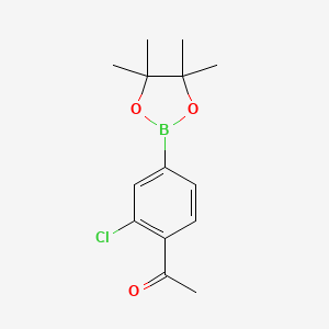 B2459278 1-[2-Chloro-4-(tetramethyl-1,3,2-dioxaborolan-2-yl)phenyl]ethan-1-one CAS No. 1417036-32-8