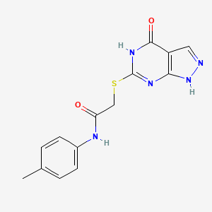 B2459288 2-((4-oxo-4,5-dihydro-1H-pyrazolo[3,4-d]pyrimidin-6-yl)thio)-N-(p-tolyl)acetamide CAS No. 878066-47-8