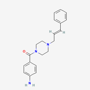B2459297 4-{4-[(2E)-3-phenylprop-2-en-1-yl]piperazine-1-carbonyl}aniline CAS No. 219989-07-8