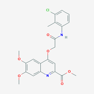molecular formula C22H21ClN2O6 B2459301 1-{3-[(2,2-dimethylpropanoyl)amino]benzoyl}-N-(2-methoxyethyl)piperidine-3-carboxamide CAS No. 1359392-74-7