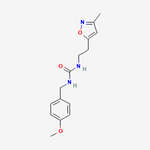 molecular formula C15H19N3O3 B2459303 1-(4-甲氧基苄基)-3-(2-(3-甲基异恶唑-5-基)乙基)脲 CAS No. 1396811-73-6