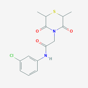 molecular formula C14H15ClN2O3S B2459305 N-(3-chlorophenyl)-2-(2,6-dimethyl-3,5-dioxothiomorpholin-4-yl)acetamide CAS No. 868215-46-7