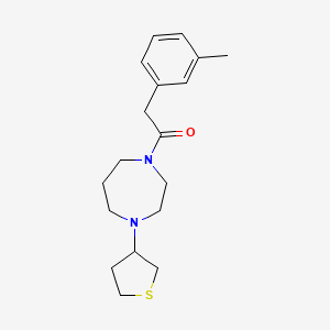 molecular formula C18H26N2OS B2459308 1-(4-(四氢噻吩-3-基)-1,4-二氮杂环戊烷-1-基)-2-(间甲苯基)乙酮 CAS No. 2319808-49-4