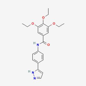 molecular formula C22H25N3O4 B2459309 N-(4-(1H-吡唑-3-基)苯基)-3,4,5-三乙氧基苯甲酰胺 CAS No. 1207042-51-0