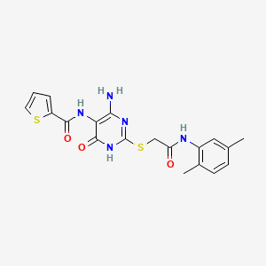 N-(4-amino-2-((2-((2,5-dimethylphenyl)amino)-2-oxoethyl)thio)-6-oxo-1,6-dihydropyrimidin-5-yl)thiophene-2-carboxamide