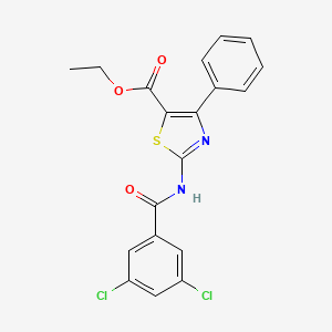 molecular formula C19H14Cl2N2O3S B2459314 Ethyl 2-(3,5-dichlorobenzamido)-4-phenylthiazole-5-carboxylate CAS No. 312605-05-3