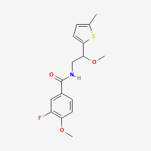 molecular formula C16H18FNO3S B2459318 3-fluoro-4-methoxy-N-(2-methoxy-2-(5-methylthiophen-2-yl)ethyl)benzamide CAS No. 1797182-73-0