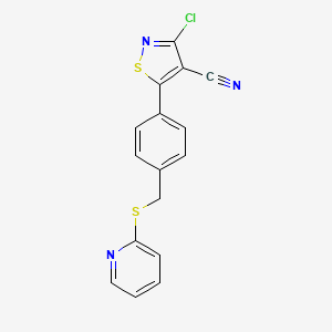 3-Chloro-5-{4-[(pyridin-2-ylthio)methyl]phenyl}isothiazole-4-carbonitrile