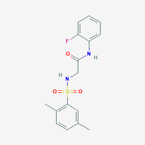 2-[(2,5-dimethylphenyl)sulfonylamino]-N-(2-fluorophenyl)acetamide