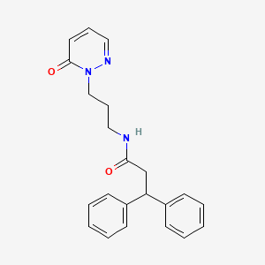 molecular formula C22H23N3O2 B2459336 N-(3-(6-oxopyridazin-1(6H)-yl)propyl)-3,3-diphenylpropanamide CAS No. 1105199-46-9