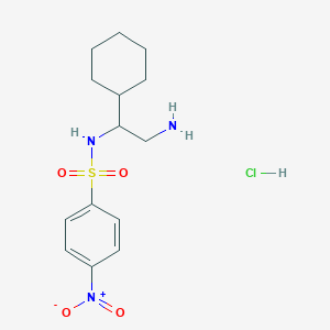 molecular formula C14H22ClN3O4S B2459342 N-(2-amino-1-cyclohexylethyl)-4-nitrobenzene-1-sulfonamide hydrochloride CAS No. 1795490-20-8