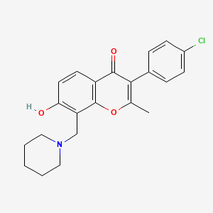B2459351 3-(4-chlorophenyl)-7-hydroxy-2-methyl-8-(piperidin-1-ylmethyl)-4H-chromen-4-one CAS No. 637751-88-3