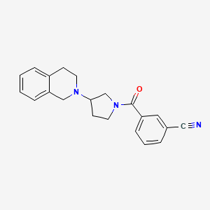 molecular formula C21H21N3O B2459358 3-(3-(3,4-二氢异喹啉-2(1H)-基)吡咯烷-1-羰基)苯甲腈 CAS No. 2034264-87-2