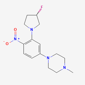 molecular formula C15H21FN4O2 B2459367 (S)-1-(3-(3-fluoropyrrolidin-1-yl)-4-nitrophenyl)-4-methylpiperazine CAS No. 2247844-73-9
