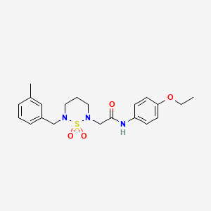 molecular formula C21H27N3O4S B2459372 N-(4-乙氧基苯基)-2-(6-(3-甲基苯基甲基)-1,1-二氧代-1,2,6-噻二氮杂环-2-基)乙酰胺 CAS No. 1031605-73-8