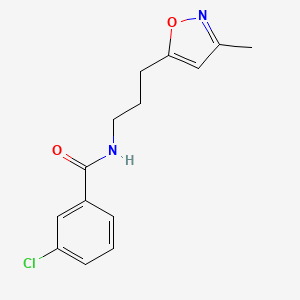 molecular formula C14H15ClN2O2 B2459374 3-chloro-N-(3-(3-methylisoxazol-5-yl)propyl)benzamide CAS No. 2034509-12-9