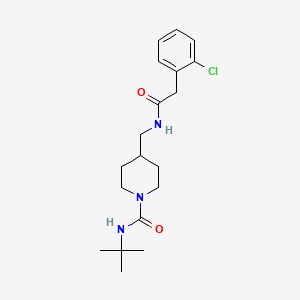 molecular formula C19H28ClN3O2 B2459376 N-(叔丁基)-4-((2-(2-氯苯基)乙酰胺)甲基)哌啶-1-甲酰胺 CAS No. 1234897-93-8