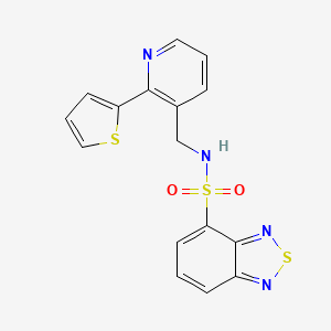 molecular formula C16H12N4O2S3 B2459390 N-((2-(thiophen-2-yl)pyridin-3-yl)methyl)benzo[c][1,2,5]thiadiazole-4-sulfonamide CAS No. 2034435-39-5