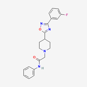 B2459406 2-{4-[3-(3-fluorophenyl)-1,2,4-oxadiazol-5-yl]piperidin-1-yl}-N-phenylacetamide CAS No. 1251679-47-6