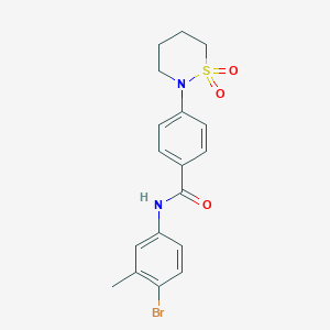 N-(4-bromo-3-methylphenyl)-4-(1,1-dioxido-1,2-thiazinan-2-yl)benzamide