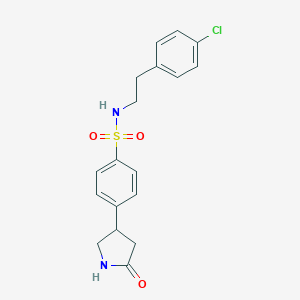 molecular formula C18H19ClN2O3S B245941 N-[2-(4-chlorophenyl)ethyl]-4-(5-oxopyrrolidin-3-yl)benzenesulfonamide 