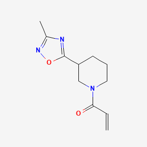 molecular formula C11H15N3O2 B2459414 1-[3-(3-Methyl-1,2,4-oxadiazol-5-yl)piperidin-1-yl]prop-2-en-1-one CAS No. 2196091-14-0