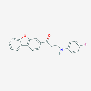 molecular formula C21H16FNO2 B245942 1-Dibenzo[b,d]furan-3-yl-3-(4-fluoroanilino)-1-propanone 