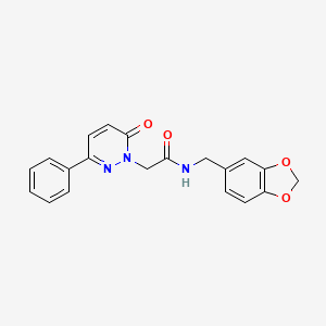 molecular formula C20H17N3O4 B2459421 N-(1,3-benzodioxol-5-ylmethyl)-2-(6-oxo-3-phenylpyridazin-1(6H)-yl)acetamide CAS No. 898214-70-5
