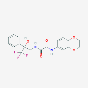 molecular formula C19H17F3N2O5 B2459428 N1-(2,3-dihydrobenzo[b][1,4]dioxin-6-yl)-N2-(3,3,3-trifluoro-2-hydroxy-2-phenylpropyl)oxalamide CAS No. 1706341-37-8