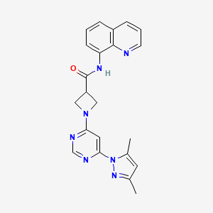 1-(6-(3,5-dimethyl-1H-pyrazol-1-yl)pyrimidin-4-yl)-N-(quinolin-8-yl)azetidine-3-carboxamide