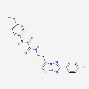 molecular formula C22H20FN5O2S B2459437 N1-(4-ethylphenyl)-N2-(2-(2-(4-fluorophenyl)thiazolo[3,2-b][1,2,4]triazol-6-yl)ethyl)oxalamide CAS No. 894033-32-0