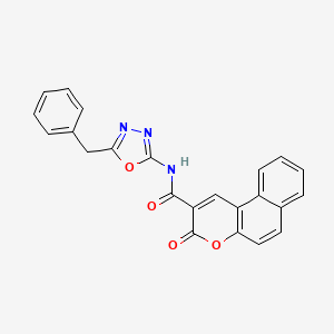 molecular formula C23H15N3O4 B2459441 N-(5-benzyl-1,3,4-oxadiazol-2-yl)-3-oxo-3H-benzo[f]chromene-2-carboxamide CAS No. 954618-40-7