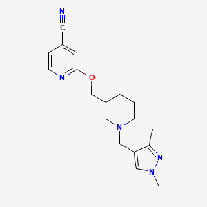 2-[[1-[(1,3-Dimethylpyrazol-4-yl)methyl]piperidin-3-yl]methoxy]pyridine-4-carbonitrile