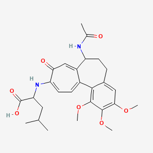 molecular formula C27H34N2O7 B2459444 N-[7-(acetylamino)-1,2,3-trimethoxy-9-oxo-5,6,7,9-tetrahydrobenzo[a]heptalen-10-yl]leucine CAS No. 1491139-18-4
