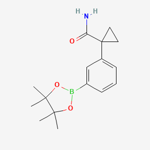 molecular formula C16H22BNO3 B2459448 1-[3-(Tetramethyl-1,3,2-dioxaborolan-2-yl)phenyl]cyclopropane-1-carboxamide CAS No. 1628010-77-4