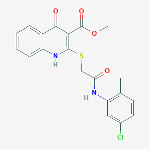 molecular formula C20H17ClN2O4S B2459451 Methyl 2-((2-((5-chloro-2-methylphenyl)amino)-2-oxoethyl)thio)-4-oxo-1,4-dihydroquinoline-3-carboxylate CAS No. 932551-02-5