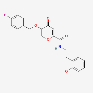 molecular formula C22H20FNO5 B2459454 5-((4-fluorobenzyl)oxy)-N-(2-methoxyphenethyl)-4-oxo-4H-pyran-2-carboxamide CAS No. 1021093-72-0