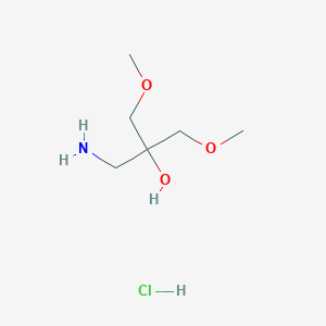 molecular formula C6H16ClNO3 B2459457 1-Amino-3-methoxy-2-(methoxymethyl)propan-2-ol;hydrochloride CAS No. 2375274-31-8