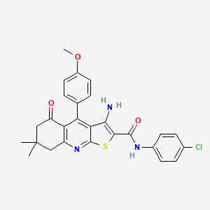 3-amino-N-(4-chlorophenyl)-4-(4-methoxyphenyl)-7,7-dimethyl-5-oxo-5H,6H,7H,8H-thieno[2,3-b]quinoline-2-carboxamide