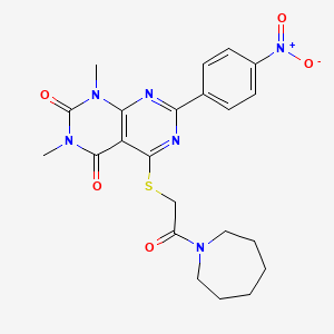 5-((2-(azepan-1-yl)-2-oxoethyl)thio)-1,3-dimethyl-7-(4-nitrophenyl)pyrimido[4,5-d]pyrimidine-2,4(1H,3H)-dione
