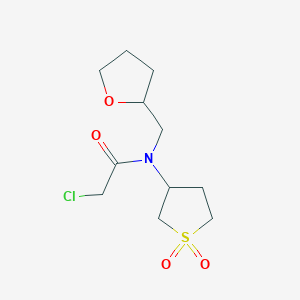 molecular formula C11H18ClNO4S B2459468 2-chloro-N-(1,1-dioxidotetrahydrothien-3-yl)-N-(tetrahydrofuran-2-ylmethyl)acetamide CAS No. 852399-83-8