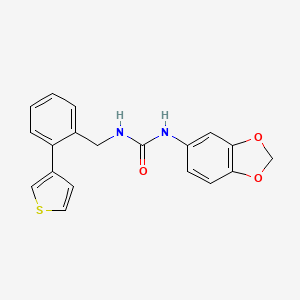 molecular formula C19H16N2O3S B2459469 1-(Benzo[d][1,3]dioxol-5-yl)-3-(2-(thiophen-3-yl)benzyl)urea CAS No. 1797872-09-3