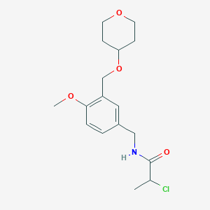 2-Chloro-N-[[4-methoxy-3-(oxan-4-yloxymethyl)phenyl]methyl]propanamide