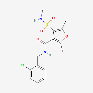 molecular formula C15H17ClN2O4S B2459484 N-(2-chlorobenzyl)-2,5-dimethyl-4-(N-methylsulfamoyl)furan-3-carboxamide CAS No. 1207011-32-2