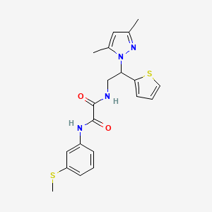 molecular formula C20H22N4O2S2 B2459486 N1-(2-(3,5-二甲基-1H-吡唑-1-基)-2-(噻吩-2-基)乙基)-N2-(3-(甲硫基)苯基)草酰胺 CAS No. 2034564-77-5