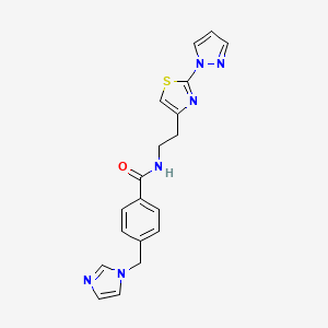 4-((1H-imidazol-1-yl)methyl)-N-(2-(2-(1H-pyrazol-1-yl)thiazol-4-yl)ethyl)benzamide