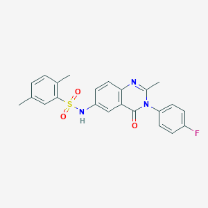 molecular formula C23H20FN3O3S B2459489 N-(3-(4-fluorophenyl)-2-methyl-4-oxo-3,4-dihydroquinazolin-6-yl)-2,5-dimethylbenzenesulfonamide CAS No. 1105208-50-1